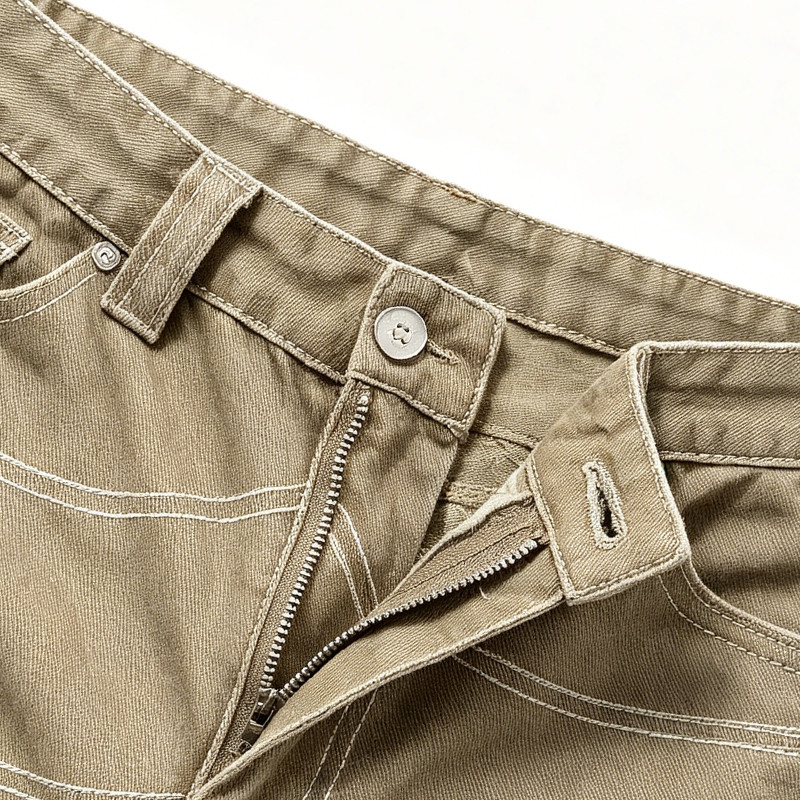 Washed Spiderweb Applique Cropped Pants