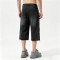 Star Applique Spray Dye Washed Denim Capri Pants | Black Eyelet Distressed rippped pants  | OEM Streetwear