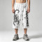 Vintage Spray Dye Scorpion Screen Print Cropped Pants | Distressed Ripped Detailing | Custom Streetwear