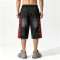 Spray Dye Washed Black Distressed Ripped Cropped shorts | Flame Applique Rhinestone Ripped Shorts | OEM Streetwear