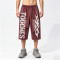 Washed Spray Dye Screen Print Vintage Cropped Pants | Flame Print Distressed Ripped Streetwear | Custom Streetwear