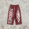 Washed Spray Dye Screen Print Vintage Cropped Pants | Flame Print Distressed Ripped Streetwear | Custom Streetwear