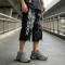 Washed Spray Dye Print Skull Graphic Ripped Pants | Vintage Screen Print Cropped pants | OEM Streetwear