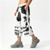 Appique DTG Printed Skull Vintage Cropped Pants | 100% Cooton Cropped Sweatpants | Custom Streetwear Manufacturer