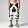 Appique DTG Printed Skull Vintage Cropped Pants | 100% Cooton Cropped Sweatpants | Custom Streetwear Manufacturer