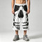 Appique DTG Printed Skull Vintage Cropped Pants | 100% Cooton Cropped Sweatpants | Custom Streetwear Manufacturer