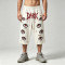 DTG Print Evil Eye Vintage Abrade Cropped Pants | Distressed Ripped Cut-Off Capri Pants | OEM Streetwear