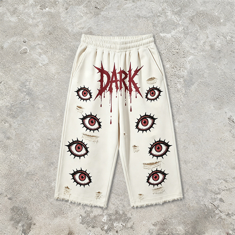 DTG Print Evil Eye Vintage Abrade Cropped Pants
