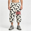 Heat Transfer Print Vintage Cropped Pants | Graffiti Gun Pattern Cropped shorts | Custom Streetwear