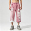 Vintage Patchwork Washed Spray Dye Cropped Pants | 88 Dark Rubber Print Graphic | Custom Streetwear