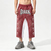 Cross Applique Screen Print Vintage Washed Cropped Pants | Spray Dye Patchwork Streetwear | OEM Streetwear
