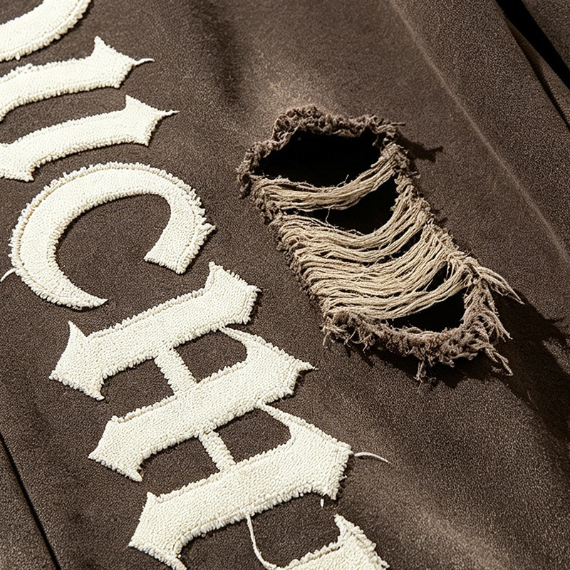 Washed Applique Spray Dye Cropped Pants