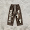 Washed Applique Spray Dye Cropped Pants | Distressed Ripped Vintage Streetwear | Clothing Manufacturer