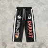 Screen and DTG Print Vintage Washed Cropped Pants | Retro Graphic Patchwork Side Striped | OEM Streetwear