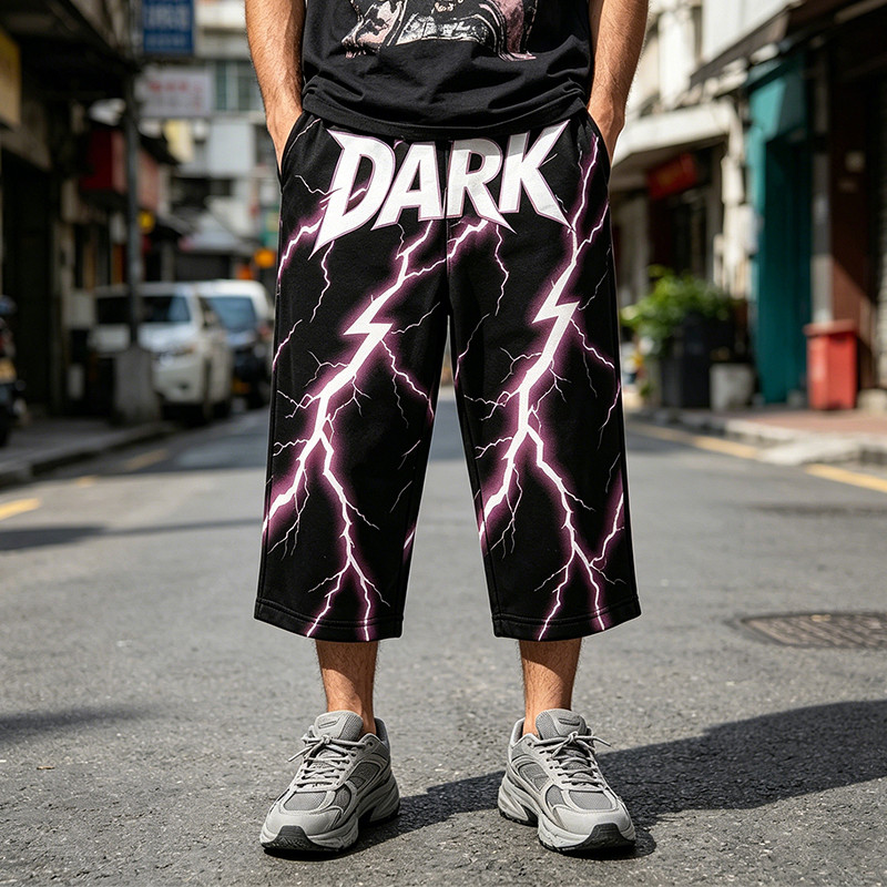 Heat Transfer Print Applique Vintage Pants