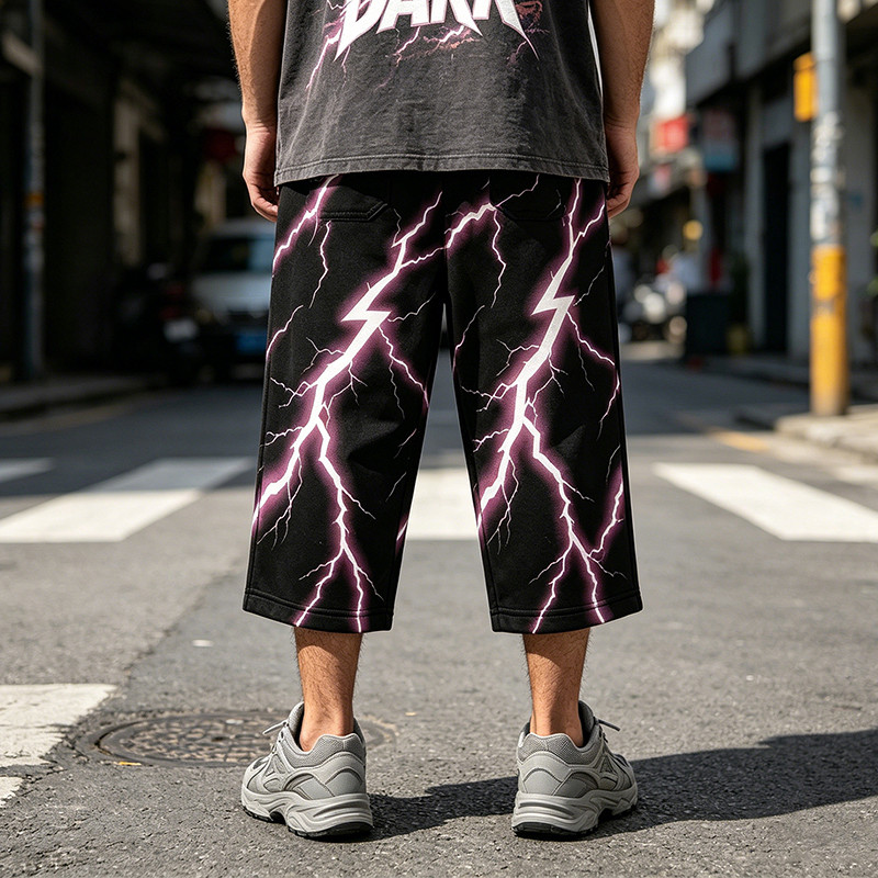 Heat Transfer Print Applique Vintage Pants
