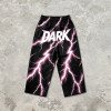 Heat Transfer Print Applique Vintage Pants | Pink Lightning Graphic Cropped pants| Clothing Manufacturer