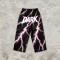 Heat Transfer Print Applique Vintage Pants | Pink Lightning Graphic Cropped pants| Clothing Manufacturer