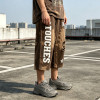 Applique Washed Spray Dye Puff Print Cropped pants | Ripped Star Graphic Pants Streetwear | OEM Streetwear