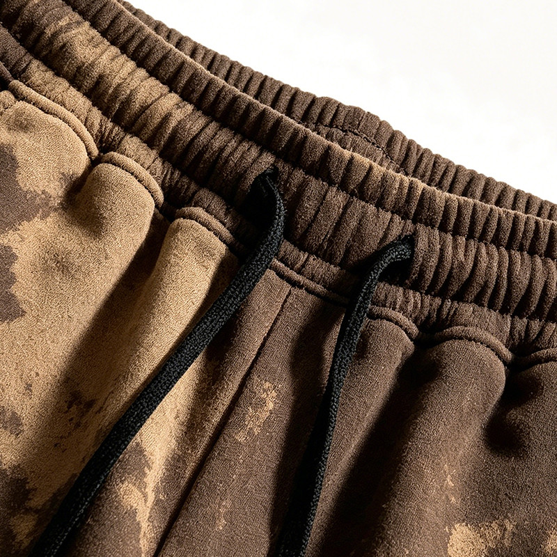Applique Washed Spray Dye Puff Print Cropped pants