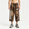 Applique Washed Spray Dye Puff Print Cropped pants | Ripped Star Graphic Pants Streetwear | OEM Streetwear