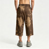Applique Washed Spray Dye Puff Print Cropped pants | Ripped Star Graphic Pants Streetwear | OEM Streetwear