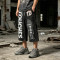 Washed Screen Print Spray Dye Vintage Cropped Flare Sweatpants | TD Skull Graphic Drawstring Street Pants | Custom Streetwear