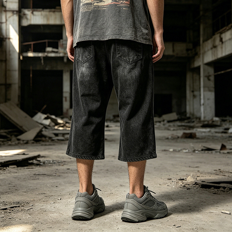Washed Screen Print Spray Dye Vintage Cropped Flare Sweatpants