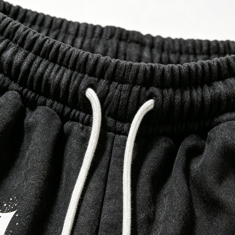 Washed Screen Print Spray Dye Vintage Cropped Flare Sweatpants
