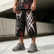 Hand-Painted Wash Spray Dye Vintage Capri Pants | Spider Web Cross Gothic Loose Drawstring Pants | Clothing Manufacturer