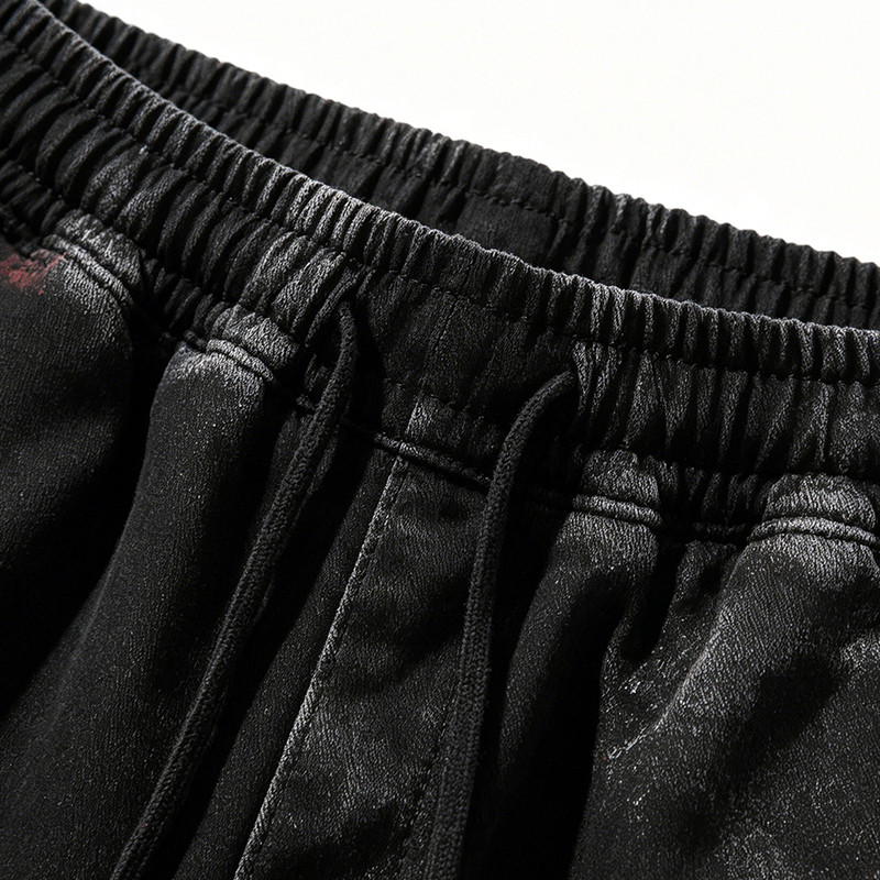 Hand-Painted Wash Spray Dye Vintage Capri Pants