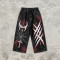 Hand-Painted Wash Spray Dye Vintage Capri Pants | Spider Web Cross Gothic Loose Drawstring Pants | Clothing Manufacturer