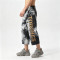 Washed Cross Applique DTG Print with Rivet Pants | Spray Dye Cropped Gothic Lightning Pants | OEM Streetwear