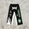 Vintage Washed Patchwork Cropped Pants | Applique Screen Print Belt Streetwear | Custom Streetwear