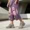 Acid Wash Spray Dye Ripped Rhinestone Embroidery Star Pants | Vintage Cropped Pants | Custom Streetwear