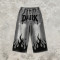 Applique Rhinestone Screen Print Washed Sprayed Dye Pants | Drip Flame Graphic Vintage Cropped pants | Custom Streetwear