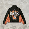 Patchwork Color Block DTG Print Guitar Graphic Jacket | Vintage Sonic Music Streetwear Windbreaker | Clothing Manufacturer