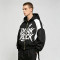 Patchwork Screen Print Hooded Jacket | Dark Rock Guitar Graphic Sonic-Wear | Clothing Manufacturer