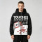 Graphic Music Note Pill DTG Print Patchwork Hooded Jacket | Music Sonic-Wear Color Block Jacket | Custom Streetwear