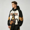 Patchwork Color Block DTG Print Mona Lisa Guitar Hooded Jacket | Sonic-Wear Jacket | Clothing Manufacturer