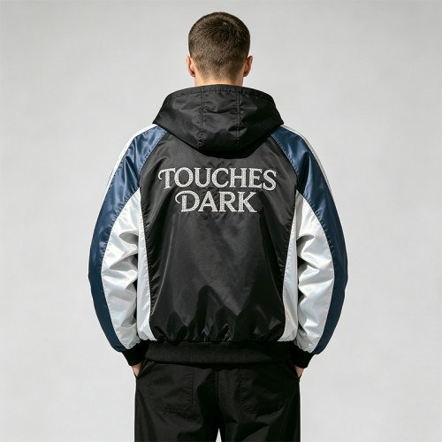 Rhinestone Patchwork Color Block Hooded Jacket | Retro Michael Jackson Sonic-Wear | Custom Streetwear