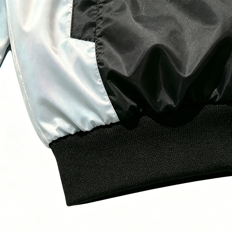 Rhinestone Patchwork Color Block Hooded Jacket