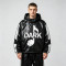 Patchwork Screen Print Hooded Half Zip Jacket | Color Block Sonic-Wear Top | Streetwear Manufacturer