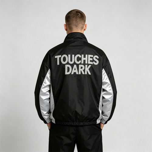 Butterfly Rhinestone Zip Up Patchwork Jacket | Sonic-Wear Streetwear Windbreaker | Custom Streetwear