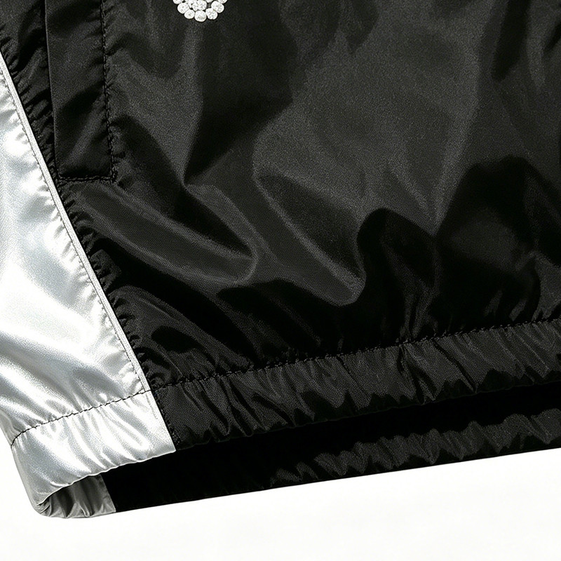 Butterfly Rhinestone Zip Up Patchwork Jacket