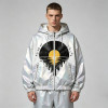 DTG Screen Print Holographic Vinyl Record Music Hooded Jacket |Sonic-Wear Streetwear | Custom Streetwear