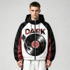 Patchwork Color Block DTG Print Vinyl Record Graphic Jacket | Retro Sonic-Wear Hooded Jacket | Clothing Manufacturer
