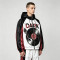 Patchwork Color Block DTG Print Vinyl Record Graphic Jacket | Retro Sonic-Wear Hooded Jacket | Clothing Manufacturer