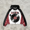 Patchwork Color Block DTG Print Vinyl Record Graphic Jacket | Retro Sonic-Wear Hooded Jacket | Clothing Manufacturer