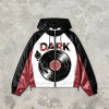 Patchwork Color Block DTG Print Vinyl Record Graphic Jacket | Retro Sonic-Wear Hooded Jacket | Clothing Manufacturer